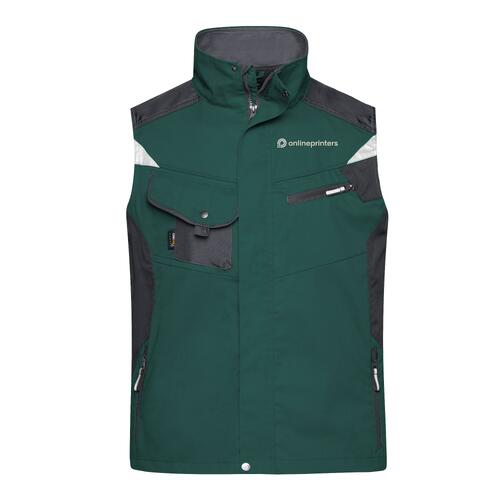 Gilet da lavoro unisex in materiale resistente con molteplici tasche.