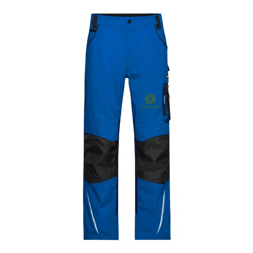 Pantaloni da lavoro blu in misto poliestere-cotone, vestibilit� comoda con tasche.