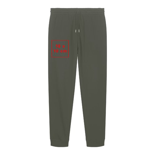 Pantaloni da jogging in tessuto verde con elastico in vita e coulisse.
