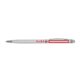 Penna a sfera in metallo argentato con clip e funzione touch pen.