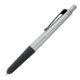 Penna a sfera in metallo grigio con funzione touch e clip.