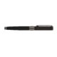 Penna roller nera con dettagli in metallo e clip.