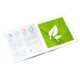 Brochure in carta ecologica/naturale, formato quadrato.