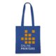 Borsa in cotone blu scuro con manici lunghi.