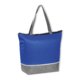 Borsa termica blu in tessuto non tessuto con manici.