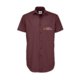 Camicia bordeaux a maniche corte in cotone elasticizzato da uomo.