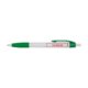 Penna a sfera in plastica con clip e pulsante.