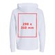 Felpa bianca in tessuto con cappuccio e coulisse, taglio unisex.