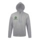 Felpa con cappuccio grigia m�lange in misto cotone con cappuccio e tasca a marsupio.