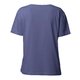 T-shirt blu da donna in cotone biologico a maniche corte.
