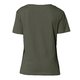 T-shirt in cotone kaki da donna con maniche corte.