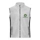 Gilet in pile di poliestere bianco/grigio con zip e tasche laterali per donna.