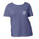 T-shirt blu in cotone organico da donna a maniche corte.
