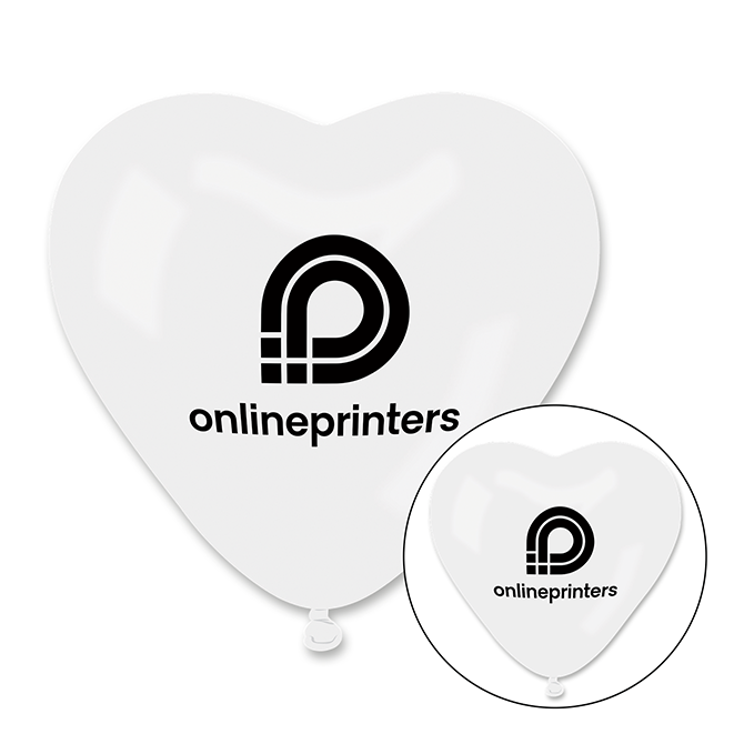 Palloncini a forma di cuore, stampa fronte-retro