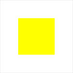 Un quadrato giallo brillante centrato su uno sfondo bianco.