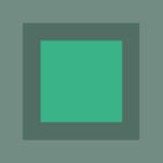 Un quadrato verde chiaro centrato in una cornice verde più scura su uno sfondo verde tenue. I quadrati creano un design minimalista a strati con un focus geometrico.