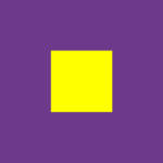 Un quadrato giallo al centro di uno sfondo viola.